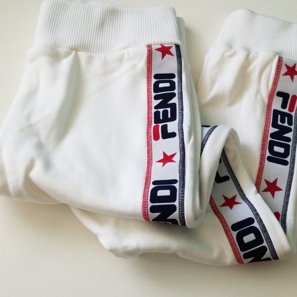 fendi white track pants